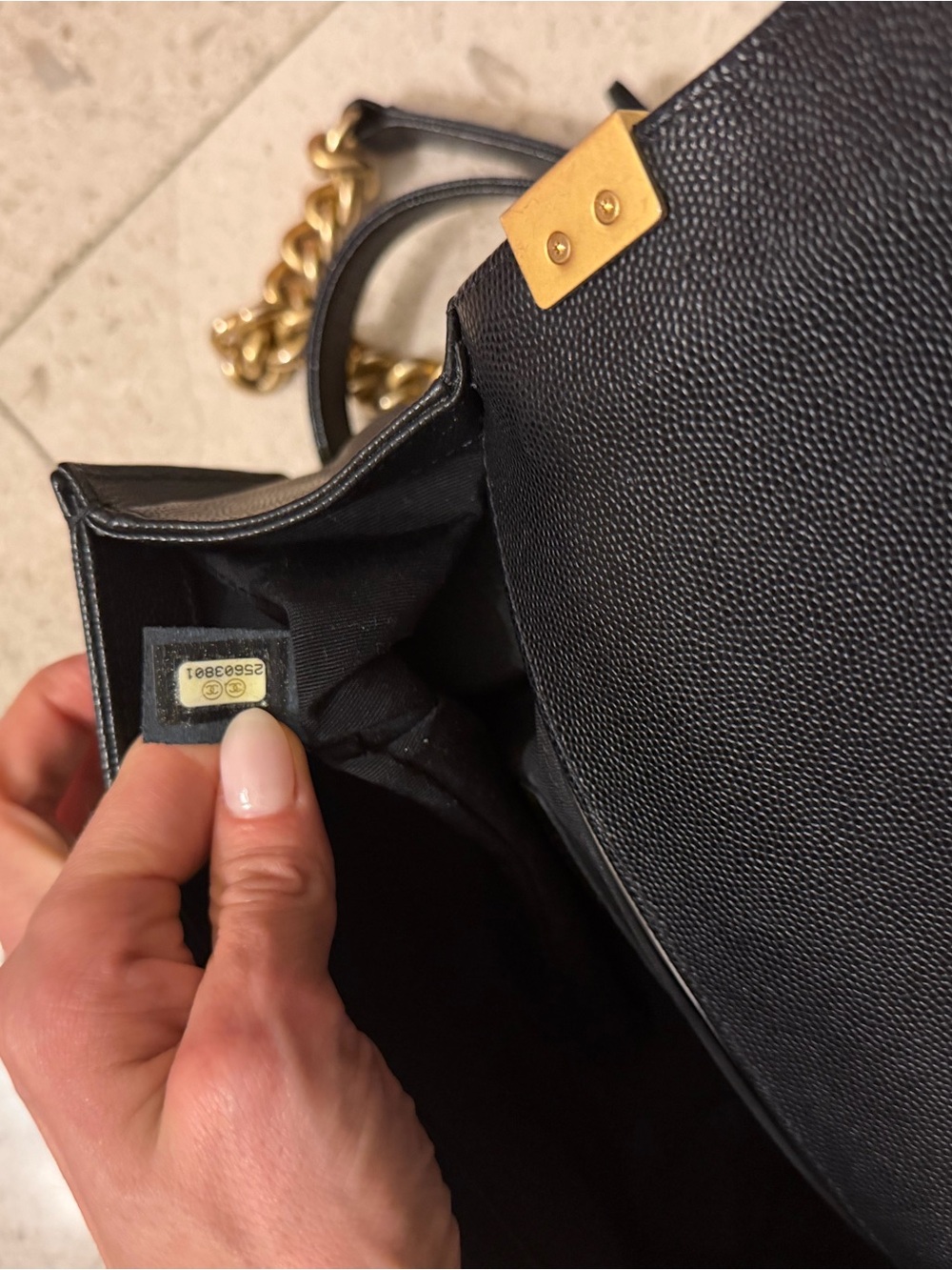 CHANEL Black Quilted Boy Crossbody with Gold Hardware - Picture 6 of 11